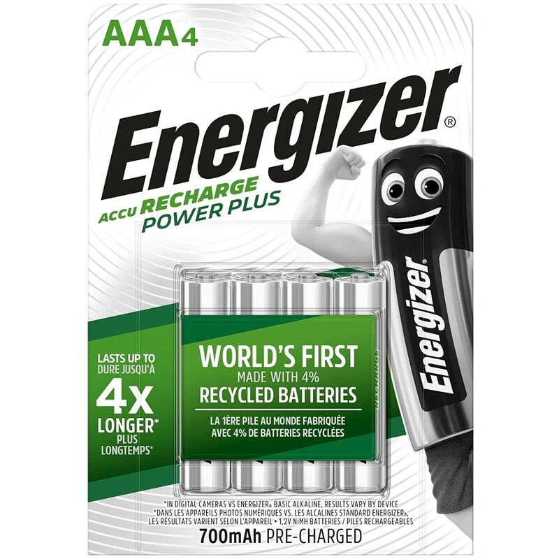 Pile AAA ricaricabili da 700 mAh, fino a 1000 cicli di ricarica, lunga durata ENERGIZER