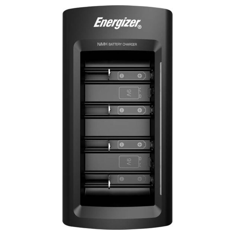 Caricabatterie universale con display LCD per AA AAA C D 9V ENERGIZER