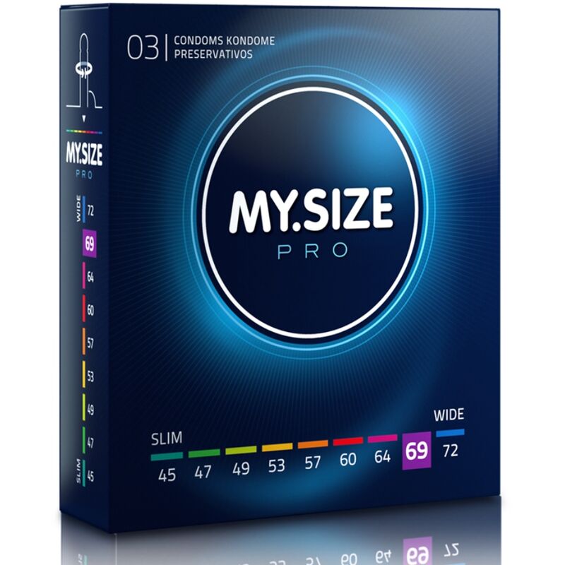 Preservativi grandi MY SIZE PRO, 69 mm, 3 pezzi