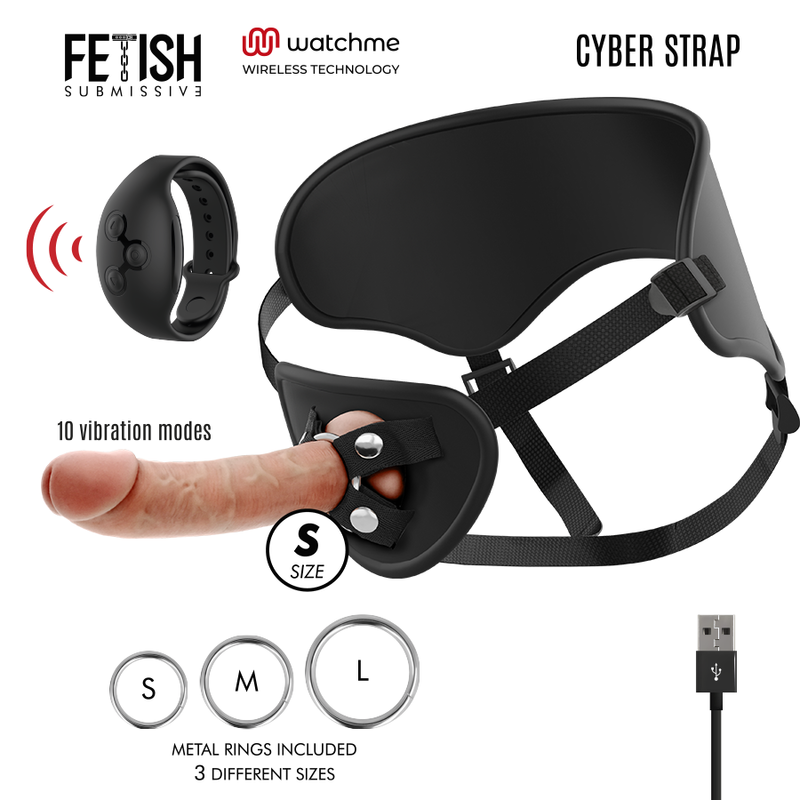 Set strap-on Fetish Submissive Cyberstrap con orologio WATCHME