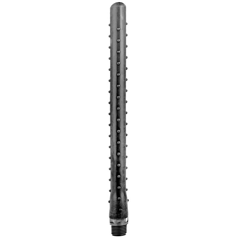 Doccia anale ALL BLACK in silicone con nervature, 27 cm