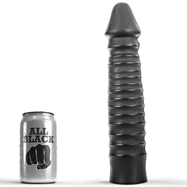 Dildo ALL BLACK a coste 26 cm