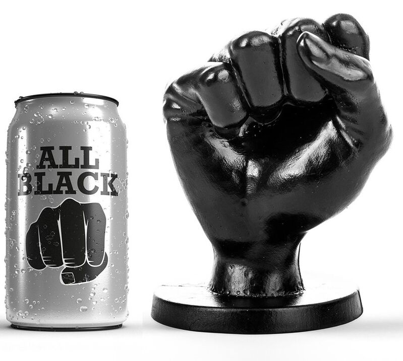 ALL BLACK Plug anale a forma di pugno, 14 cm