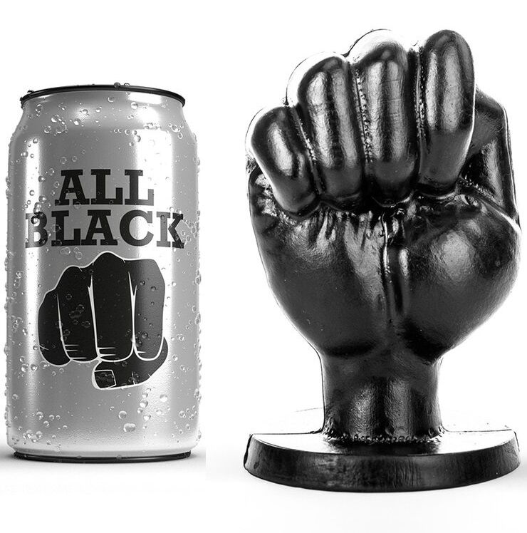 ALL BLACK Plug anale a forma di pugno, 13 cm