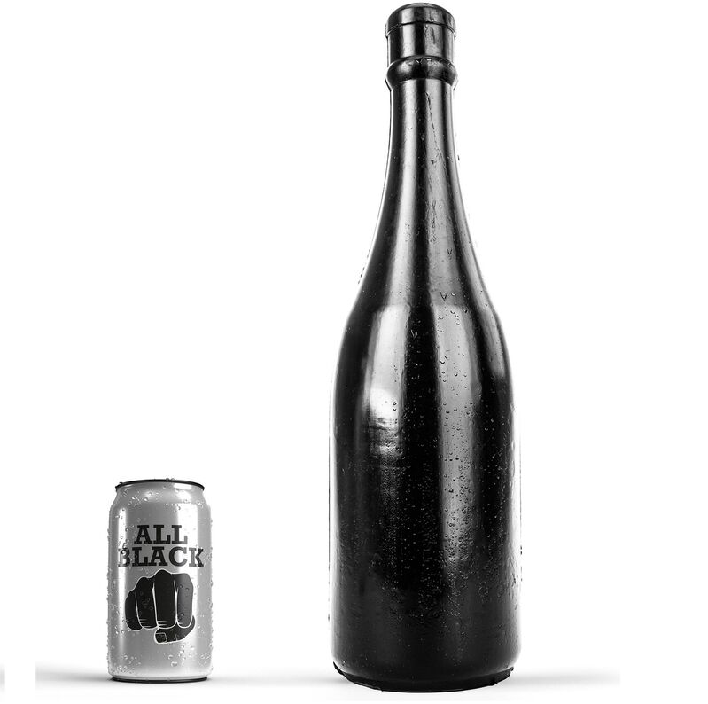 Plug anale ALL BLACK a forma di bottiglia di champagne, 39,5 cm
