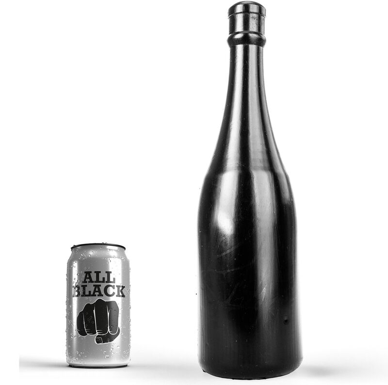 Plug anale ALL BLACK a forma di bottiglia di champagne, 34,5 cm