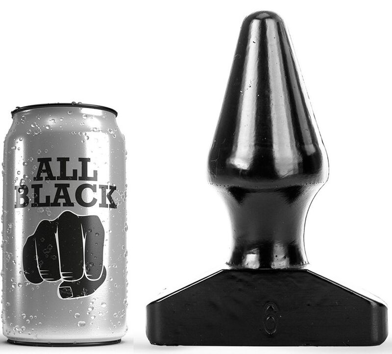 ALL BLACK plug anale in PVC, 15,5 cm
