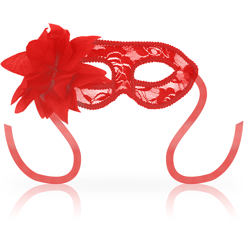 Maschera per gli occhi OHMAMA con pizzo e fiore rosso