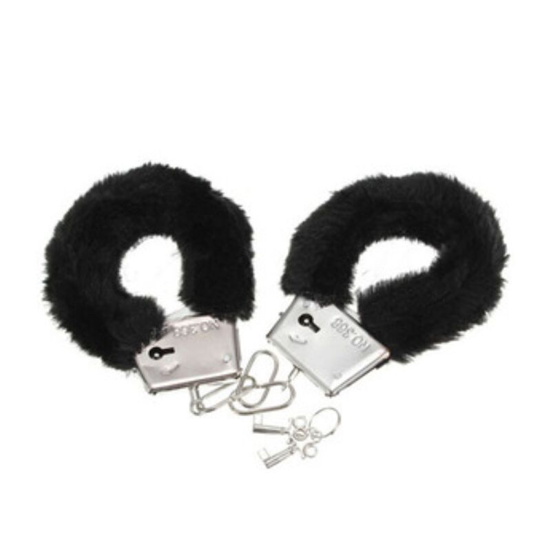 Manette DIABLO PICANTE Pleasure con rivestimento in morbido peluche nero