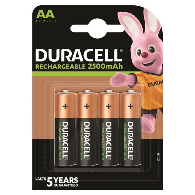 Pile ricaricabili AA da 2500 mAh ad alta capacità per dispositivi di uso quotidiano | DURACELL
