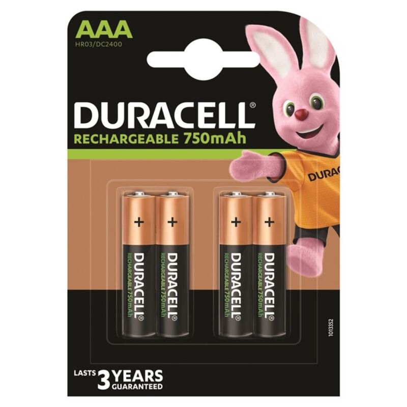 Pile ricaricabili AAA NiMH da 750 mAh per telecomandi e giocattoli DURACELL