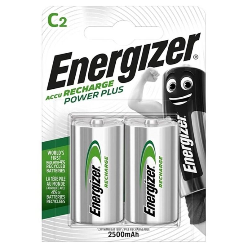 Batterie C ricaricabili da 2500 mAh ad alte prestazioni per dispositivi Energizer