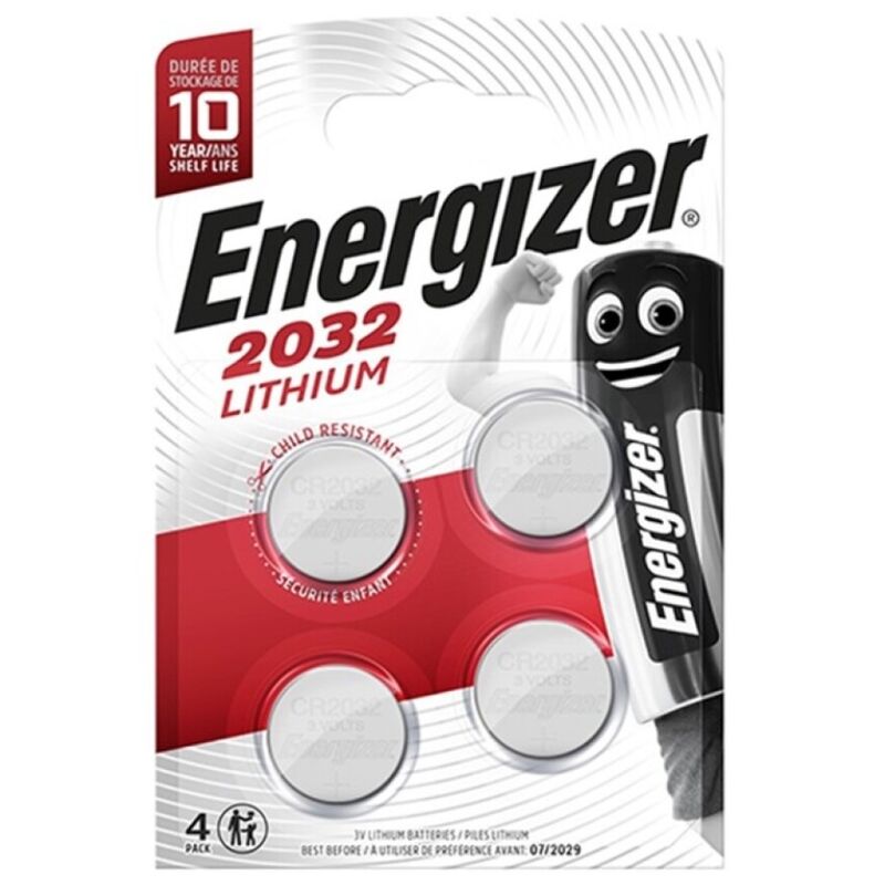 Pile a bottone CR2032 3 V, confezione da 4, lunga durata per orologi e dispositivi ENERGIZER