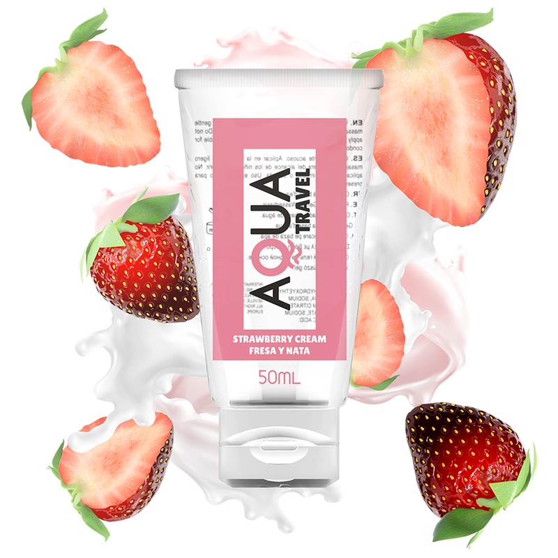 AQUA TRAVEL Lubrificante al gusto di crema alla fragola, 50 ml
