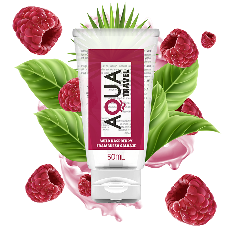 AQUA TRAVEL lubrificante al gusto di lampone selvatico, 50 ml
