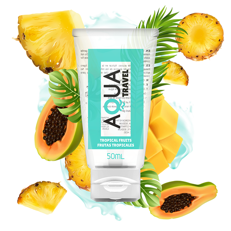 AQUA TRAVEL lubrificante aromatizzato alla frutta tropicale, 50 ml
