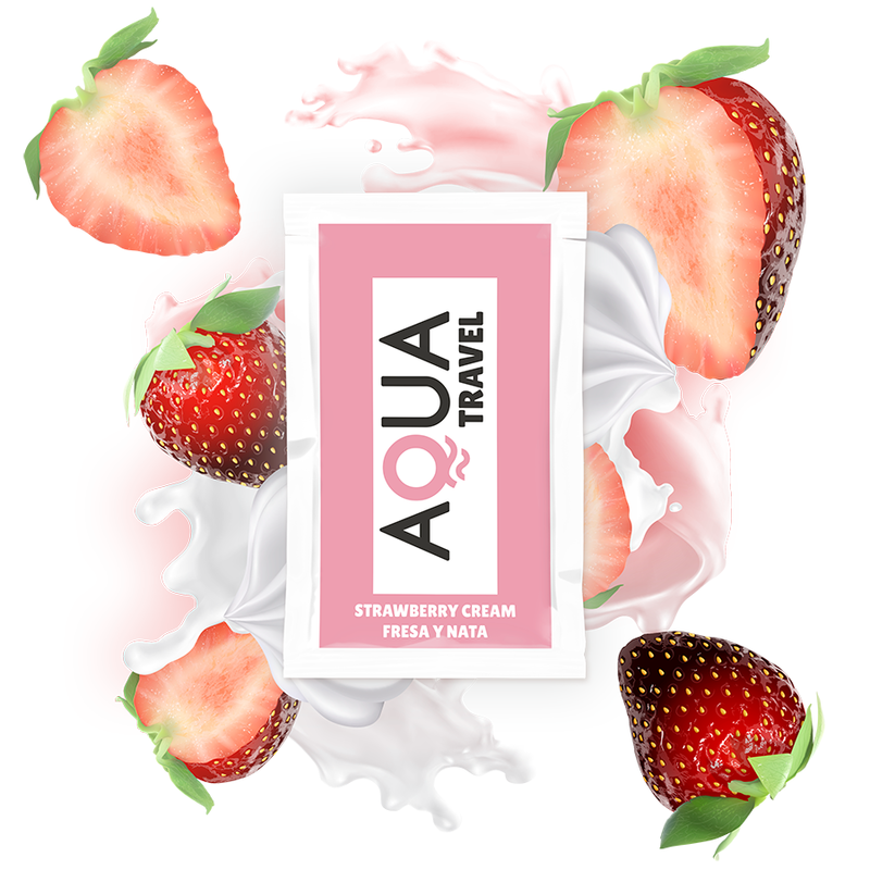 Gel lubrificante AQUA TRAVEL al gusto fragola e panna, 6 ml