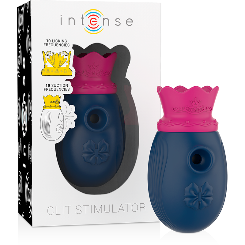 Vibratore a onde di pressione INTENSE con funzioni di suzione e leccamento, blu