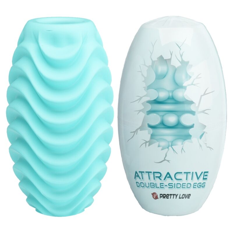 Masturbatore Pretty Love turchese con design reversibile