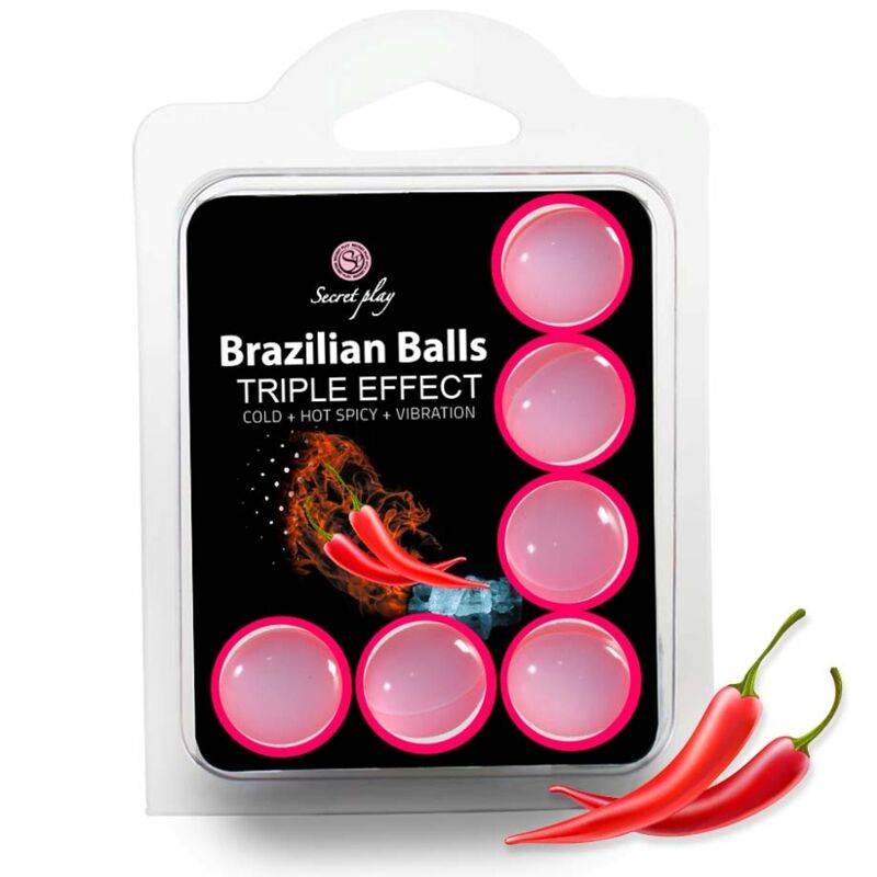 Palline da massaggio SECRETPLAY Triple Effect, 6 pezzi