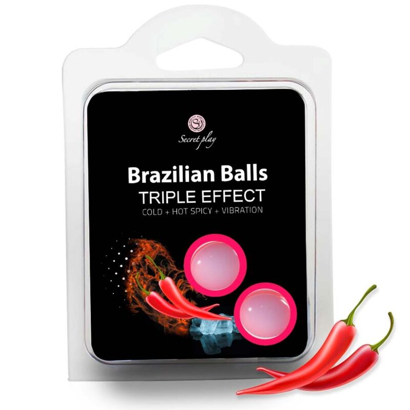 SECRETPLAY Triple Effect: palline da massaggio brasiliane, 2 pezzi