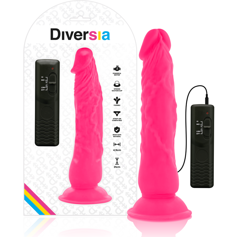 Vibratore flessibile Diversia con telecomando, 21 cm