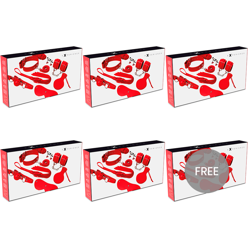 Set bondage in ecopelle rossa, kit completo da 8 pezzi per principianti EXPERIENCE