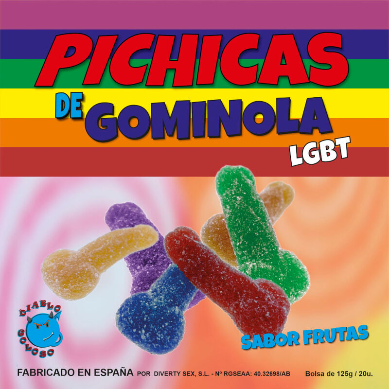 Caramelle gommose PRIDE a forma di pene con zucchero