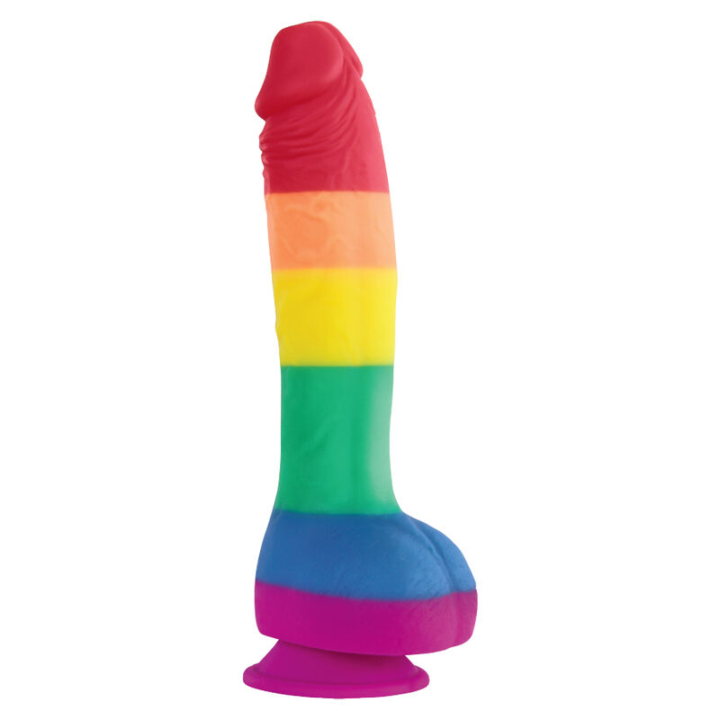 Dildo PRIDE arcobaleno con ventosa, 19 cm