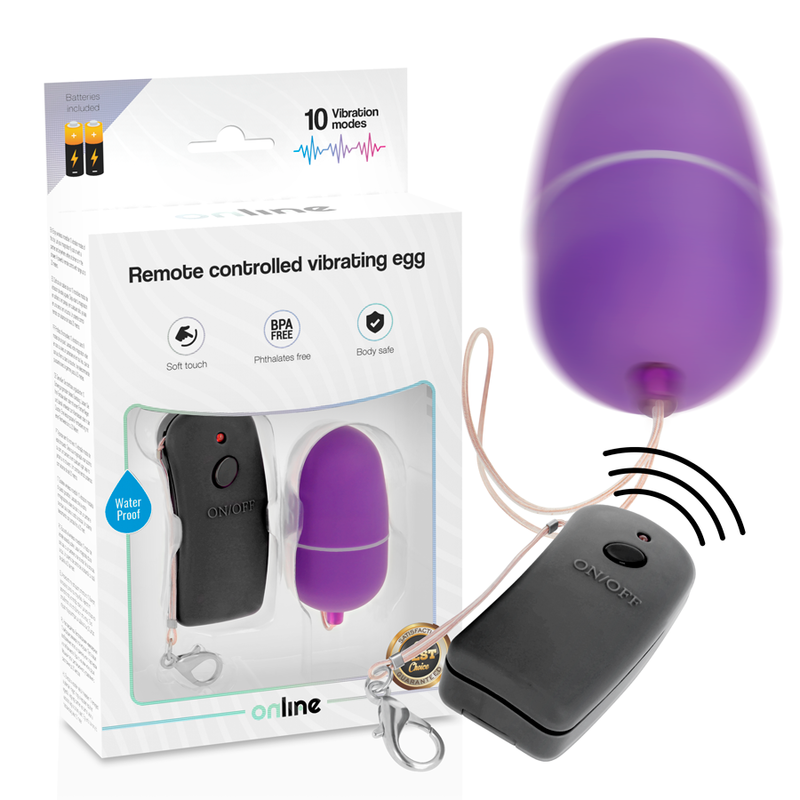 Uovo vibrante ONLINE con telecomando, viola