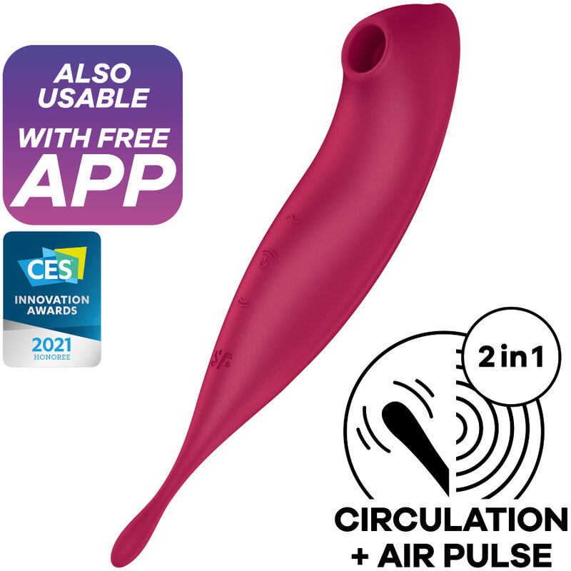 Vibratore per il clitoride controllato tramite app con onde di pressione e 2 motori per un’intensità personalizzata SATISFYER