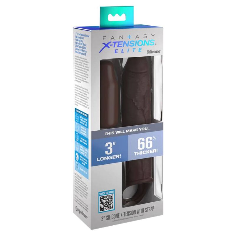 Guaina per pene Fantasy X Tensions Elite con fascia, marrone