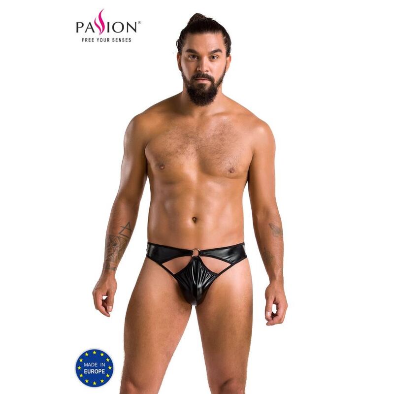 Perizoma da uomo in tessuto elasticizzato nero, taglia S M, comfort PASSION