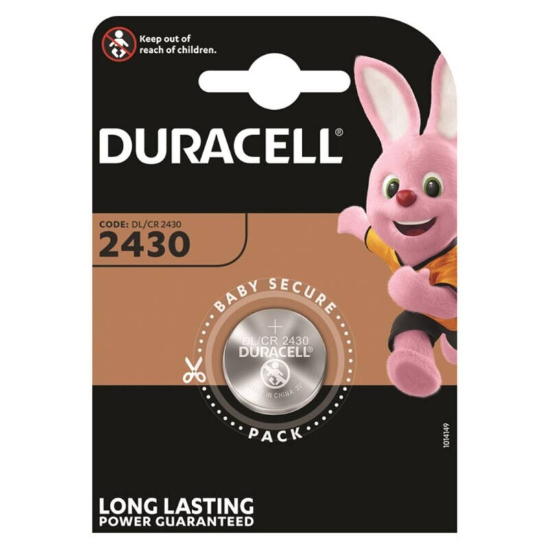 Pila a bottone CR2430 al litio da 3 V a lunga durata per telecomandi e orologi DURACELL