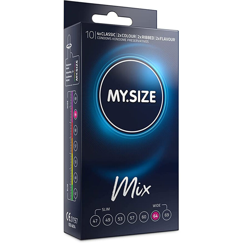 Preservativi grandi MY.SIZE MIX 64 mm, 10 pezzi