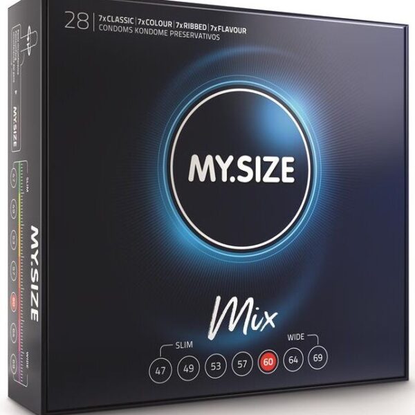 Preservativi standard MY.SIZE Mix, 60 mm, 28 pezzi