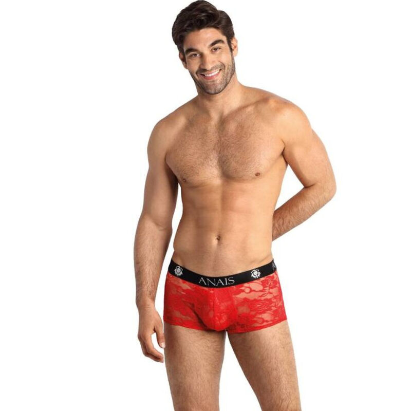 Boxer da uomo con pizzo rosso e vestibilità comoda per tutti i giorni ANAIS