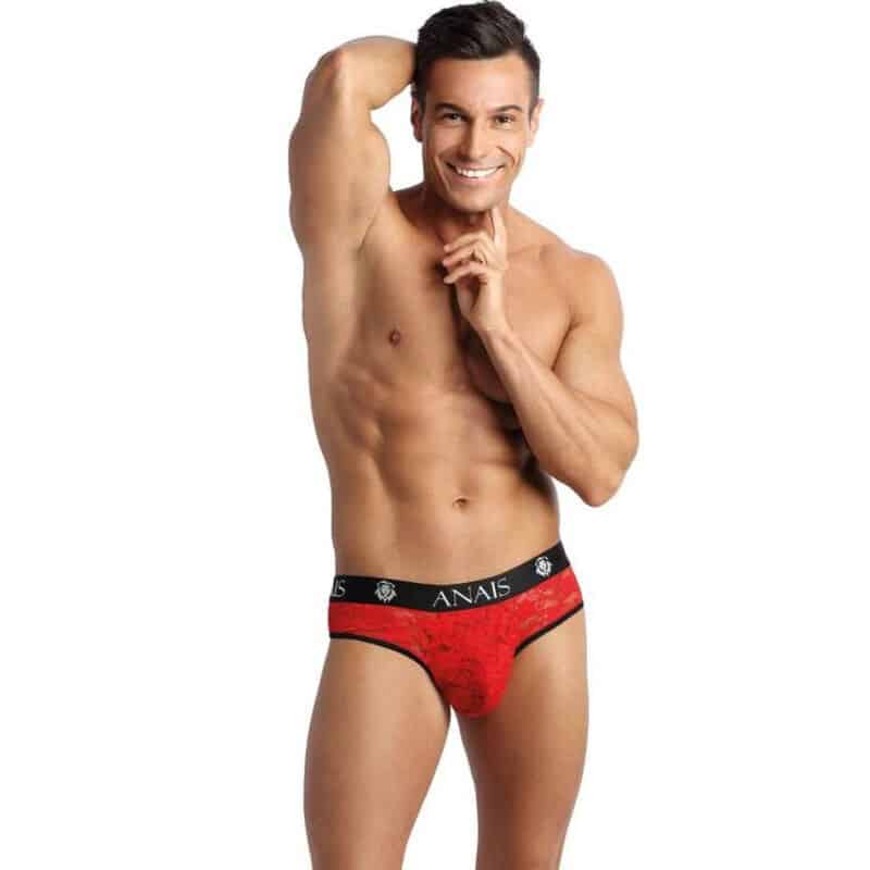 Perizoma rosso da uomo in pizzo dal comfort avvolgente ANAIS LUXURY LINGERIE