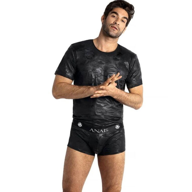 T shirt da uomo aderente in microfibra elasticizzata con stampa militare ANAIS