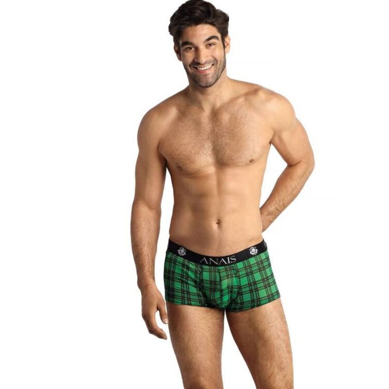 Boxer in Lycra con fantasia a quadri verde e fascia elastica in vita ANAIS