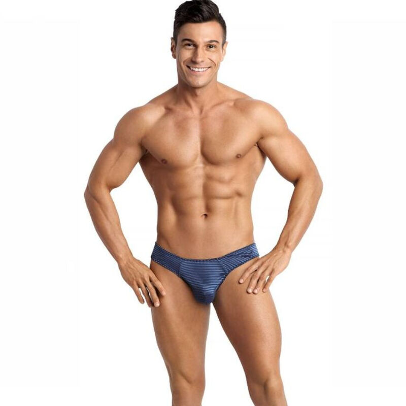 Perizoma uomo in tulle blu navy con sottile elastico, molto comodo ANAIS