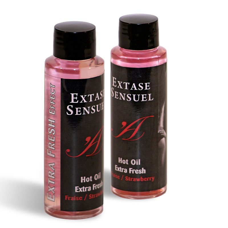 Olio da massaggio Extase Sensual con effetto extra fresco alla fragola, 100 ml