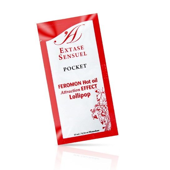 Olio da massaggio Extase Sensual con effetto riscaldante, gusto lecca lecca, 10 ml