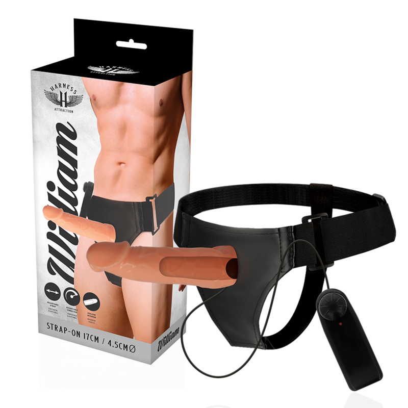 Harness Attraction Willian, vibratore con prolunga cava e imbracatura regolabile