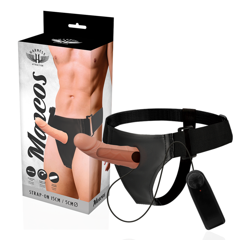 Strap on cavo Harness Attraction con vibratore, 15 cm