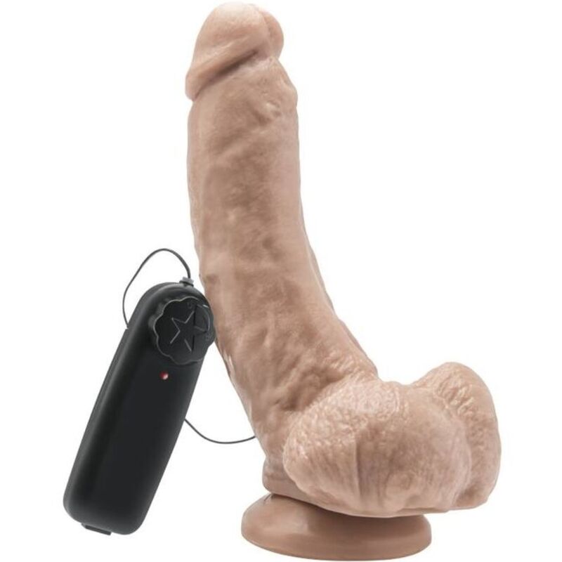 Vibratore GET REAL con telecomando e testicoli, 20,5 cm