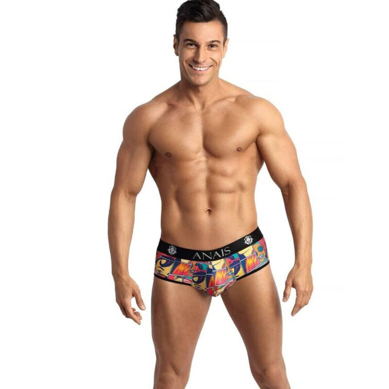 Jock bikini con retro aperto e stampa fumetto in tessuto elasticizzato ANAIS