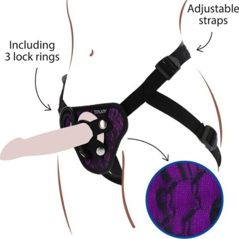 Imbracatura per strap on GET REAL in pizzo, viola