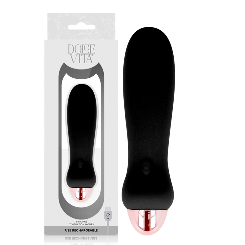 Mini vibratore Dolce Vita Five ricaricabile, nero