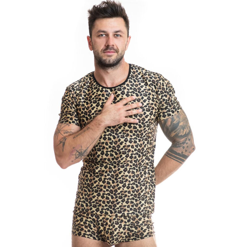 T shirt in microfibra con stampa animalier e vita elasticizzata ANAIS